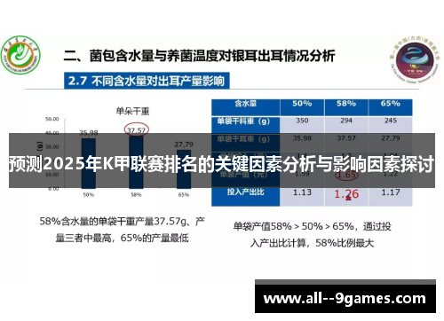 预测2025年K甲联赛排名的关键因素分析与影响因素探讨